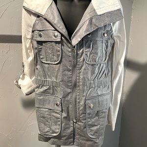 Luii jacket, grey and off white.